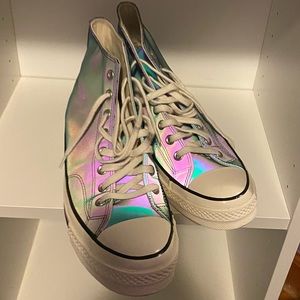 NWOT Reflective Holographic High Top Converse